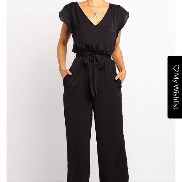 VENUS Pants - Venus Black Jumpsuit with Belt detail 6 EUC